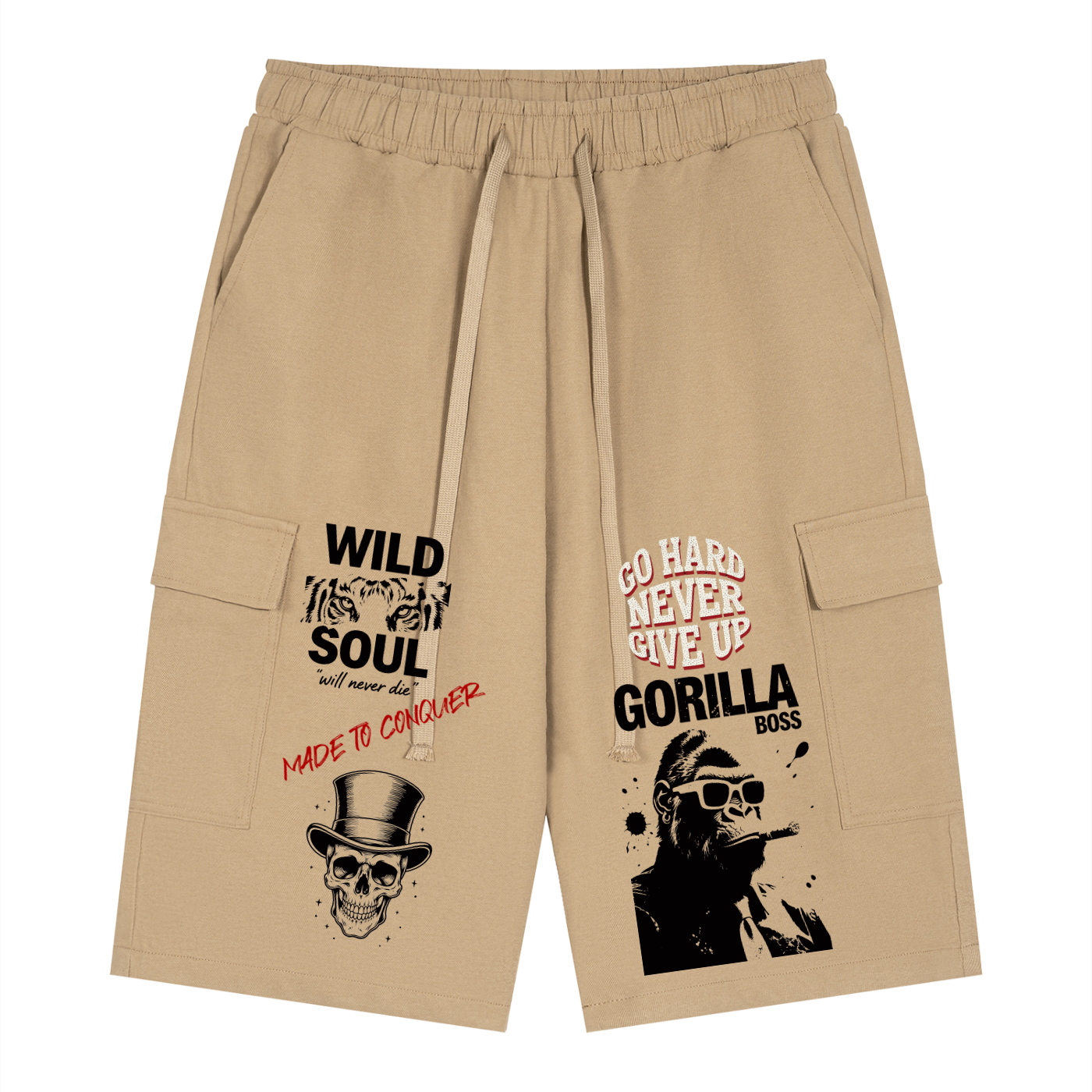 Unisex Drawstring Cargo Shorts