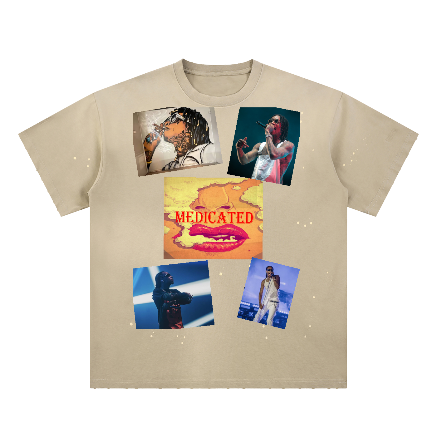 Hand-Frayed Sunfade Paint Splatter T-Shirt